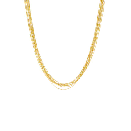 Gold Multi Strand Chain Necklace
