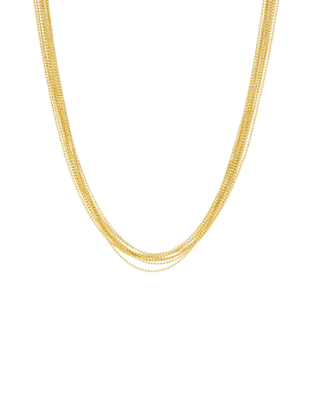 Gold Multi Strand Chain Necklace