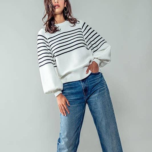 Ivory Striped Sweater