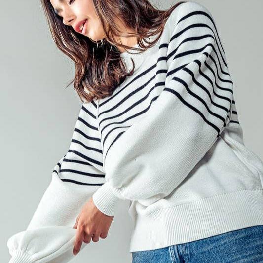 Ivory Striped Sweater