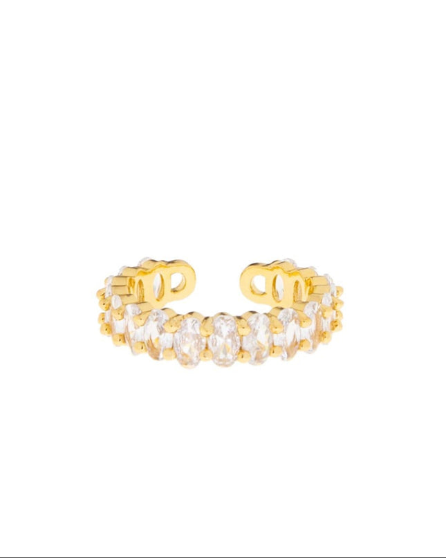Clear Adjustable Pave Ring
