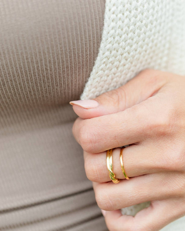 Gold Delicate Adjustable Twist Ring - Shop Simply Apparel