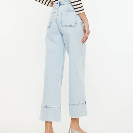 High Rise Cropped Wide Leg Jeans