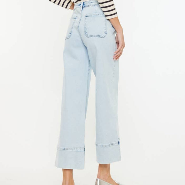 High Rise Cropped Wide Leg Jeans