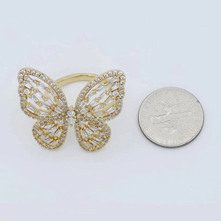 Butterfly Ring Baguette Diamond CZ