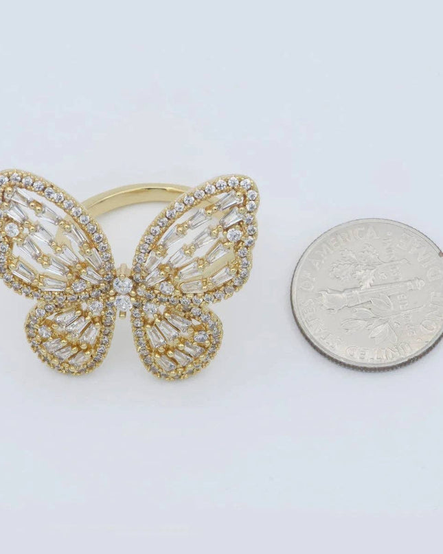 Butterfly Ring Baguette Diamond CZ