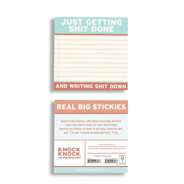 Getting Shit Done Large Sticky Notes (4 X 4-inches)