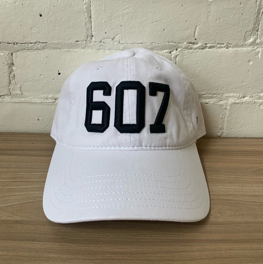 607 Hat - White with Black