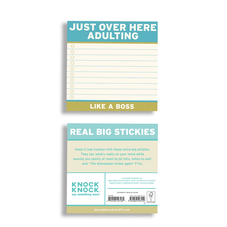 Adulting Large Sticky Notes (4 X 4-inches)