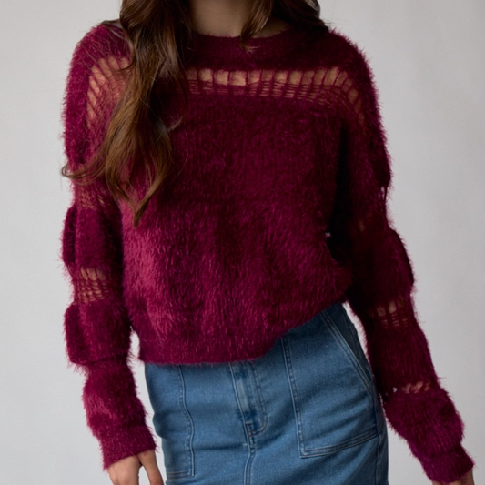 Fuzzy Detailed Sweater