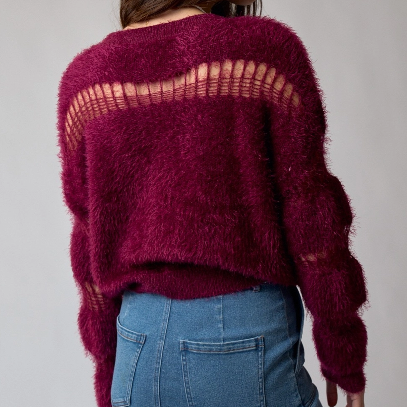 Fuzzy Detailed Sweater