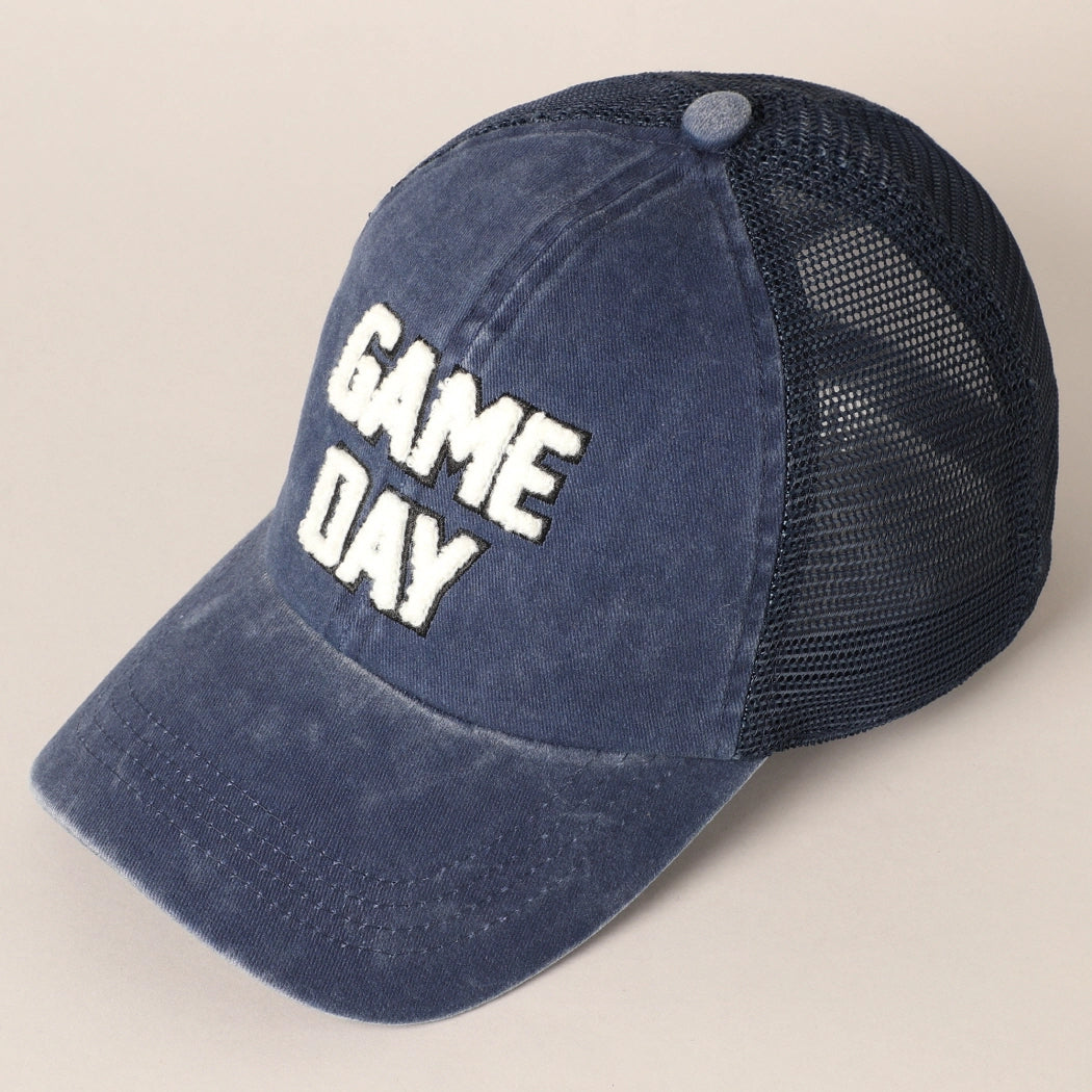 Navy Game Day Embroidered Baseball Cap