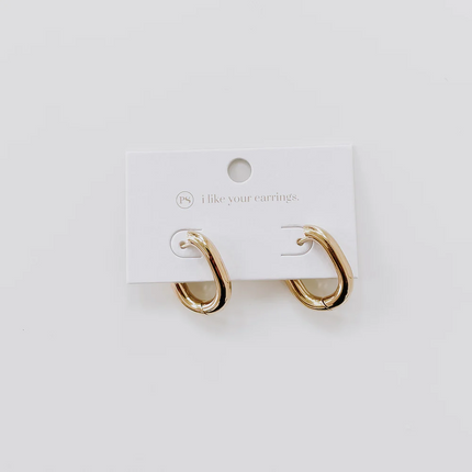 Oval Hoop Earrings - WATERPROOF - Shop Simply Apparel