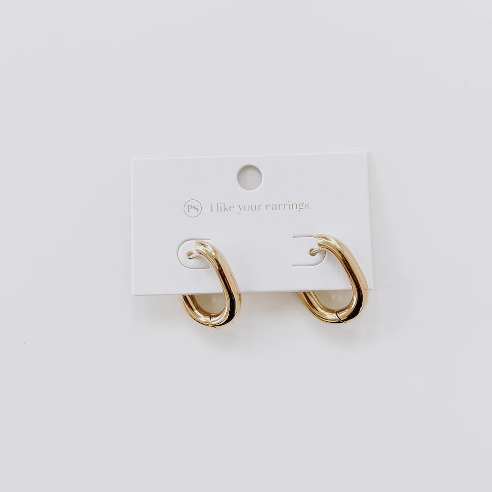 Oval Hoop Earrings - WATERPROOF