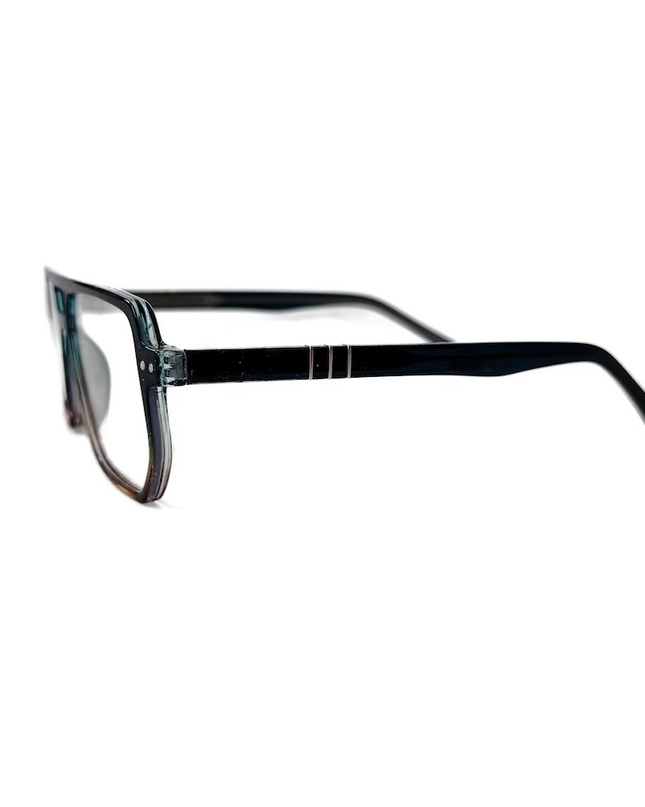 Blue/Tortoise Oversized Square Aviator Blue Light Glasses - Shop Simply Apparel