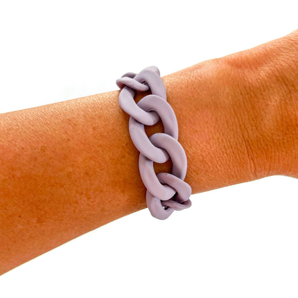 Matte Amethyst Purple Chunky Acrylic Chain Link Bracelet - Shop Simply Apparel