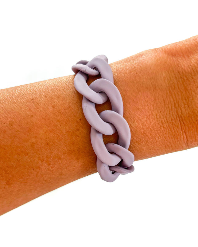 Matte Amethyst Purple Chunky Acrylic Chain Link Bracelet - Shop Simply Apparel