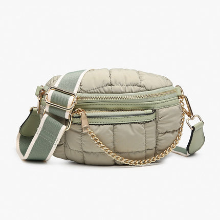 Sage Quilted Nylon Belt Bag w/ Guitar Strap - Shop Simply Apparel