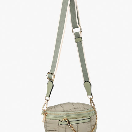 Sage Quilted Nylon Belt Bag w/ Guitar Strap - Shop Simply Apparel