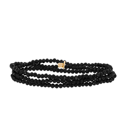 Black Stretch Crystal Beaded Wrap Bracelet - Shop Simply Apparel