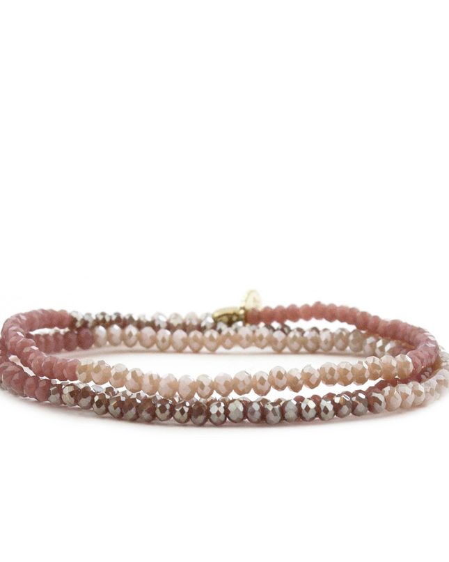Lavender Multi Stretch Crystal Beaded Wrap Bracelet - Shop Simply Apparel