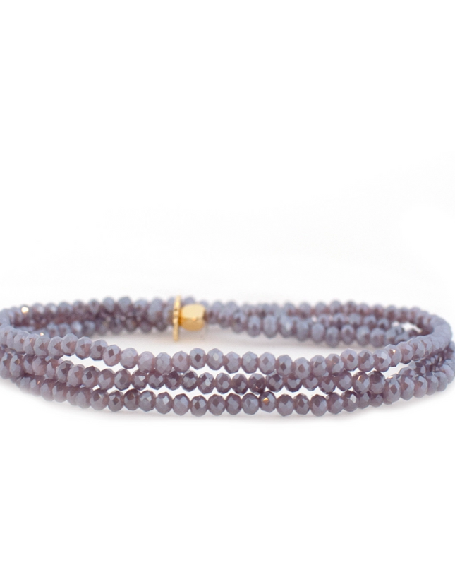 Periwinkle Stretch Crystal Beaded Wrap Bracelet - Shop Simply Apparel