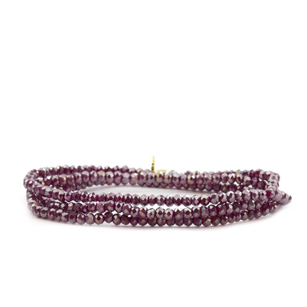 Wine Stretch Crystal Beaded Wrap Bracelet - Shop Simply Apparel