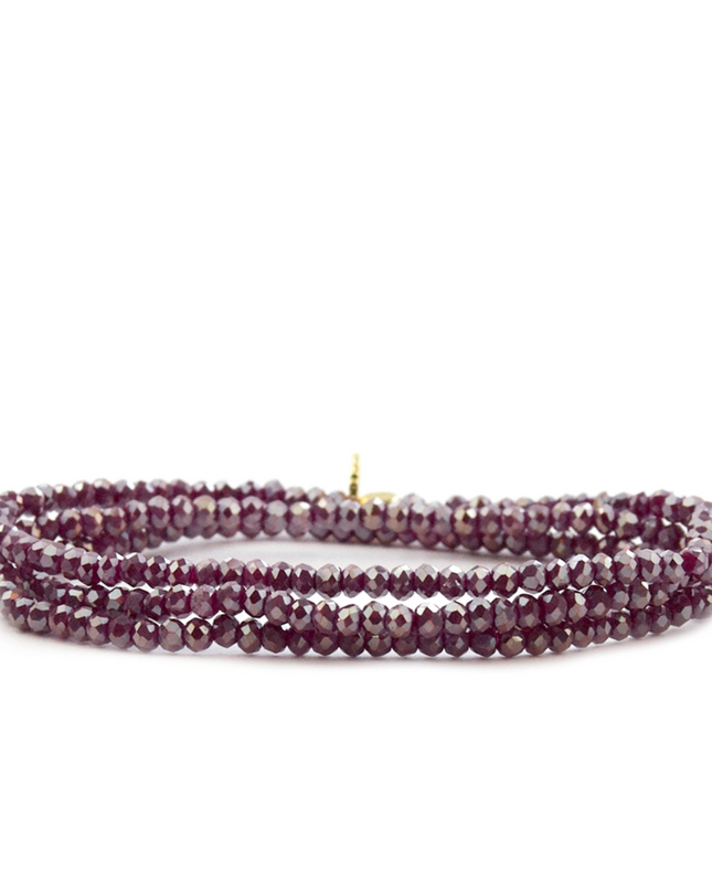 Wine Stretch Crystal Beaded Wrap Bracelet - Shop Simply Apparel