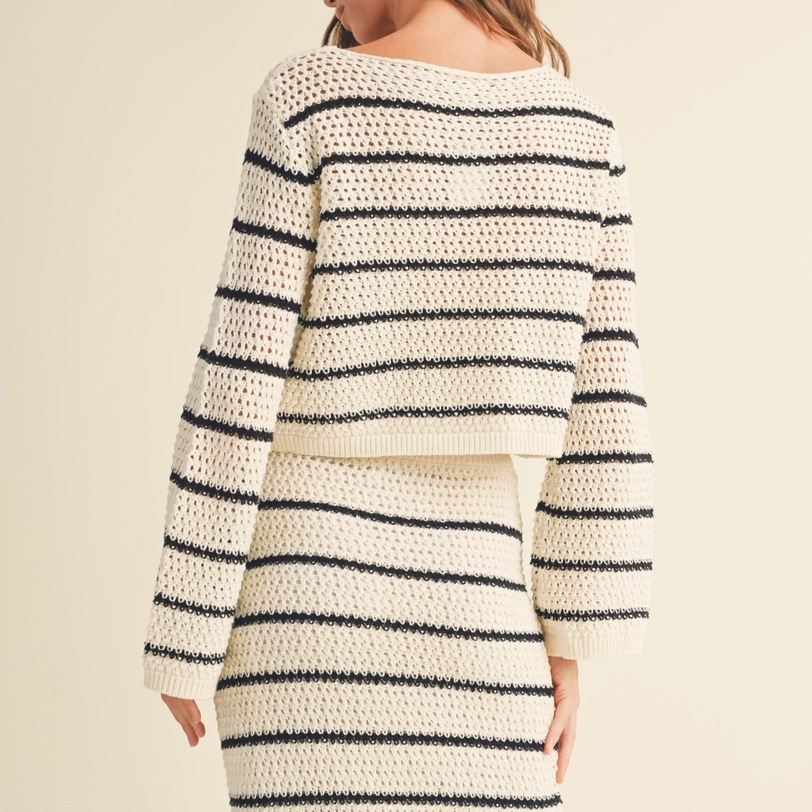 Miou Muse Stripe Knitted Long Sleeve Top