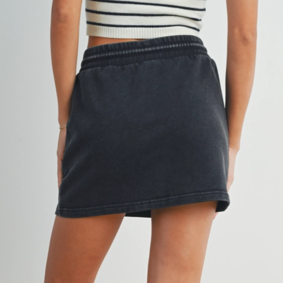 Washed French Terry Front Pocket Skirt