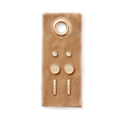 Gold Pave Velvet Stud Gift Set - Shop Simply Apparel