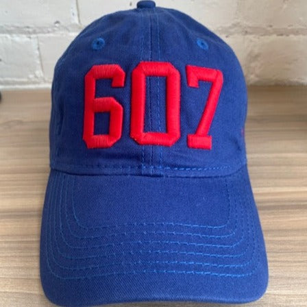 607 Hat - Blue w/Red