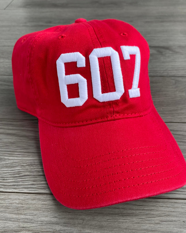 607 Hat - Red w/White - Shop Simply Apparel