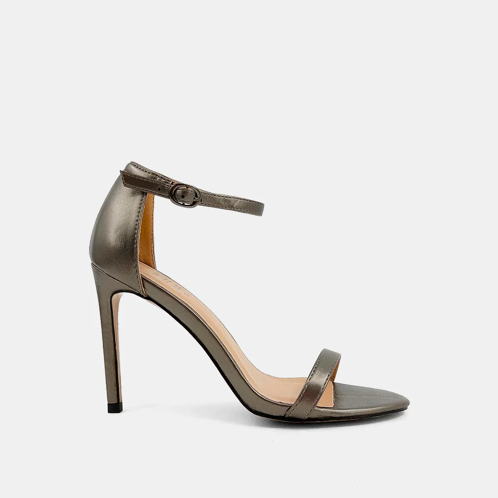 Pewter strappy heels best sale