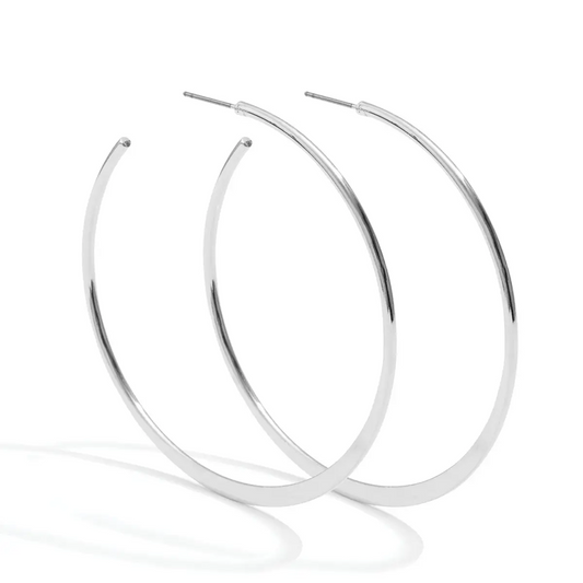 Large Delicate Hoops - Silver