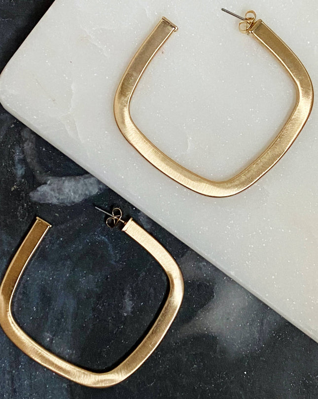 Overall Luxe Square Hoop Earrings - Shop Simply Apparel