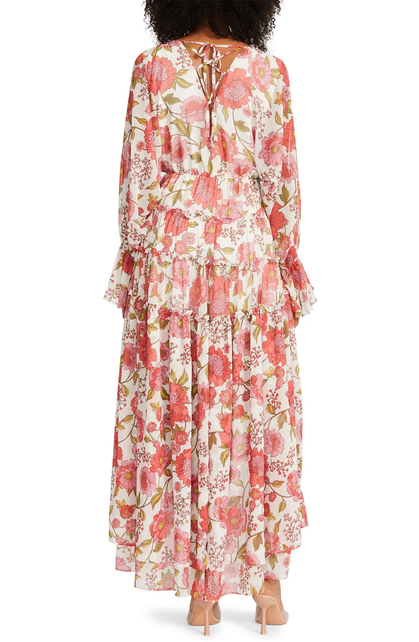 Sol Floral Long Sleeve High-Low Maxi Dress